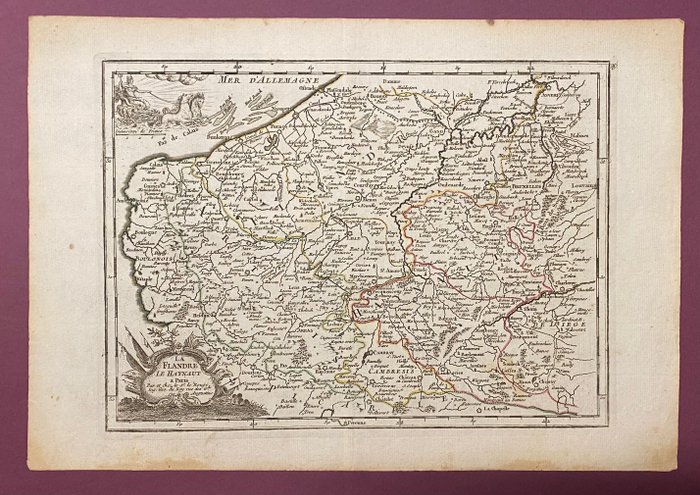 Eurooppa, Kartta - Belgia; Le Rouge George Louis - Le Flandre Le Haynaut - 1761-1780