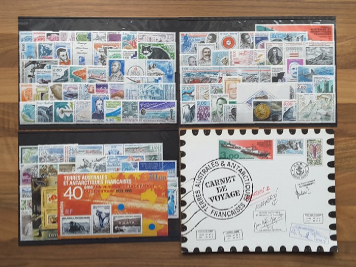 Tierras Australes y Antárticas Francesas (TAAF) 1993/1999 - 7 años completos de sellos postales regulares, aéreos y de hojas de recuerdo - Yvert 171 à 263, PA 125 à 150, et BF 2