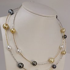 ALGT Certified South Sea and Tahitian Pearls – Halsketting – 18 karaat Geel goud, Roségoud, Witgoud