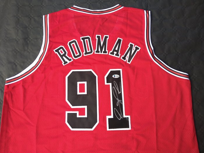 NBA - Dennis Rodman signed (Beckett) - Camisa de basquete personalizada 