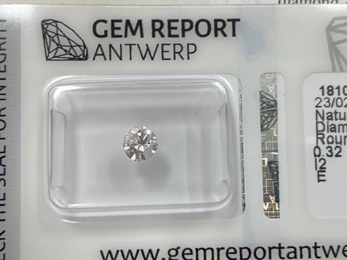 1 pcs Diamanten - 0.32 ct - Rund - E - I2, No reserve price