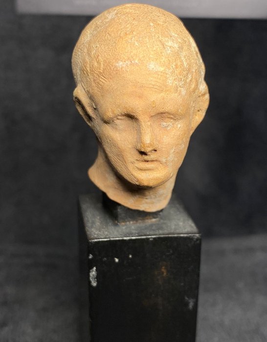 Starożytny Rzym Terakota (Aleksandria) Terakotowa głowa rzymsko-egipskiego władcy/senatora - 3.8 cm