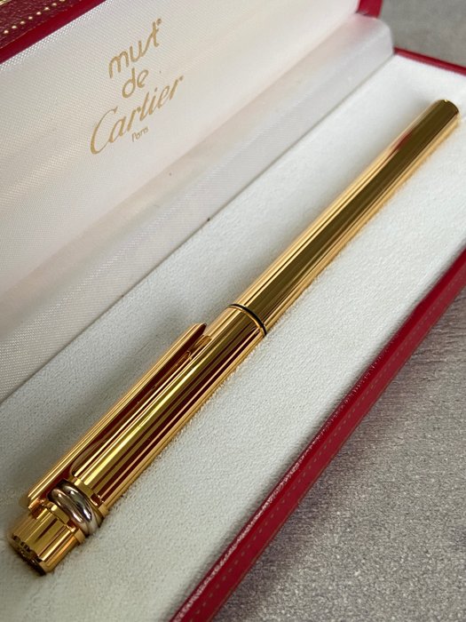Cartier - fountain pen 3 ori  pennino in oro 18kt 750 penna stilografica - Caneta de tinta permanente