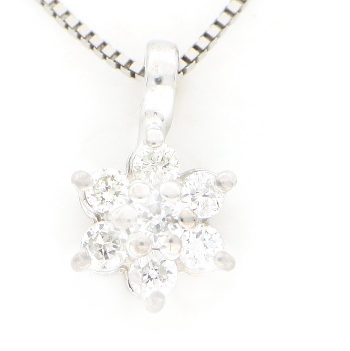 Sin Precio de Reserva - Collar - 18 quilates Oro blanco, NUEVO -  0.11 tw. Diamante  (Natural) 