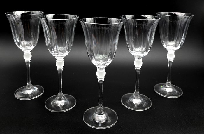 Crystal de sevres - Wine glass (5) - Crystal, satin crystal