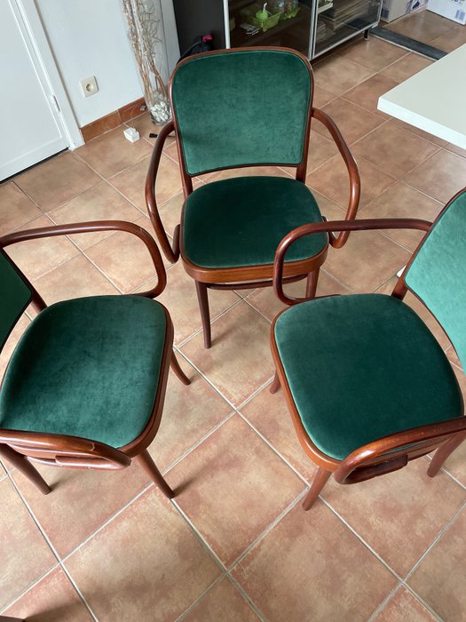 Ton (Thonet) - Josef Hoffmann - Chair (3) - A 61 - Velvet, Wood