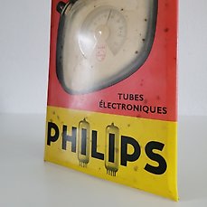Philips Lampen, Reclamebord & Thermometer, Gesigneerd, 1940 – Reclamebord – Glacoïde