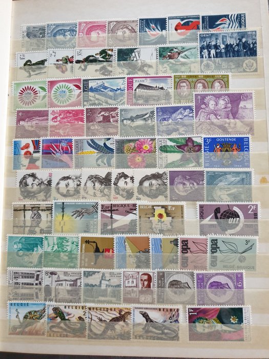 Belgia 1960/1999 - Colecție de serii complete în 2 albume stoc - 789 EUR valoarea poștală curentă