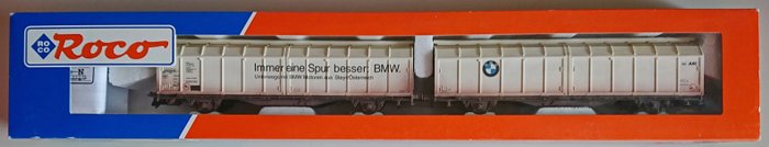 Roco H0 - 44160.1 - 模型貨運火車組合 (1) - 滑牆車雙人組“BMW” - AAE Cargo AG