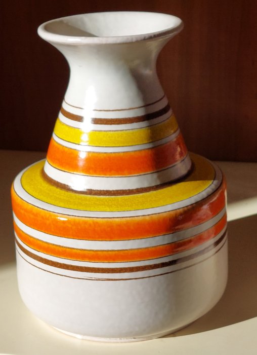 Bitossi - Vase -  Bunte horizontale Streifen  - Keramik mit polychromen Glasuren