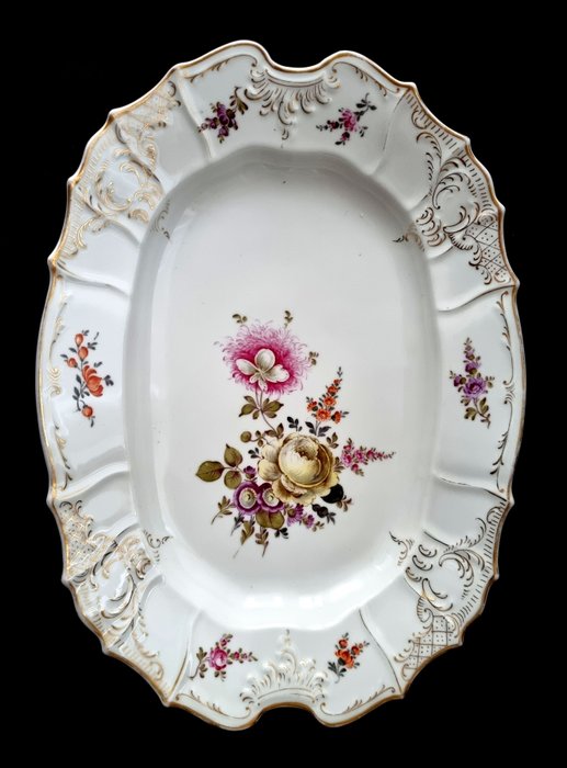 Teichert-Werke, Stadt Meissen - 餐桌用具 - 花卉图案专用碗约39x28cm - 瓷