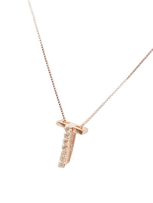No Reserve Price - Necklace with pendant - 18 kt. Rose gold -  0.10 tw. Diamond 