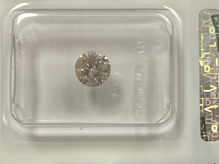 1 pcs 钻石 - 0.51 ct - 圆形 - Faint yellowish gray - I2 内含二级, No reserve price