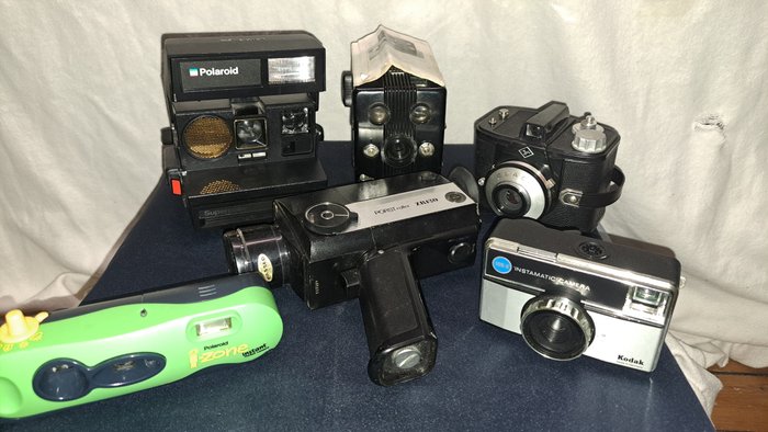 Agfa, Kodak, Polaroid, Porst I-zone + 670 AF + Instamatic 155X + Clack + Trolix + ZR120 | Analogt kamera
