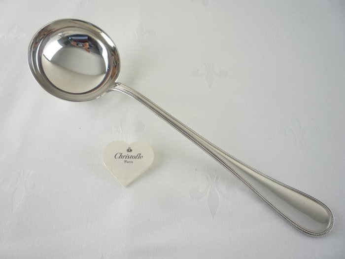 Christofle - - Pollepel - Soup ladle - Perles - Silverplate