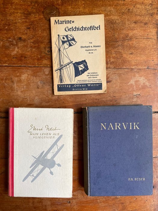 Germany - Three WW2 Battle History book set - ''Battle of Narvik'', History of the German Navy / - and History of flying Ace and Luftwaffe commdaner ''Udet'' - 1939-1943