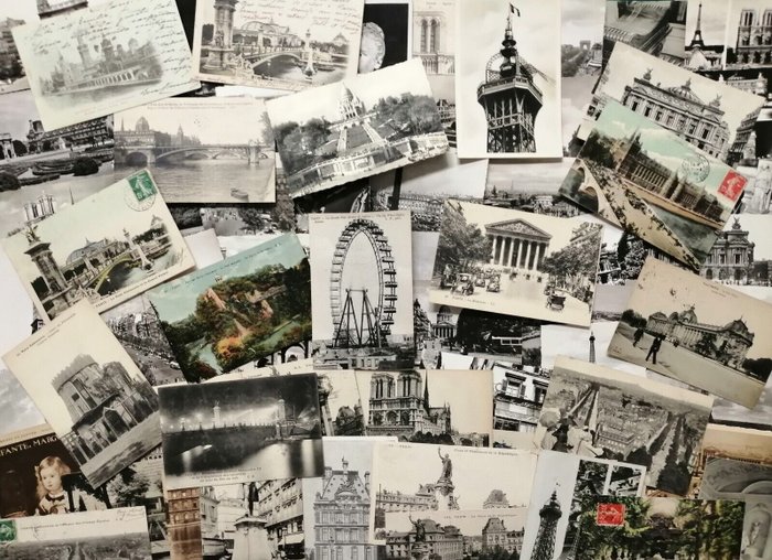 法國，巴黎 - 批量 70 張巴黎市明信片（小格式） - 明信片 - 1907-1963