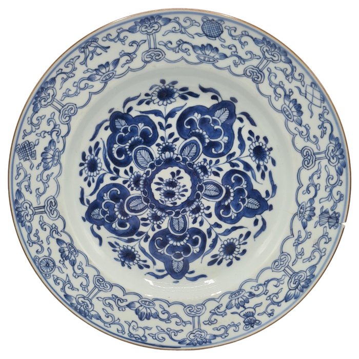 Blue and White - Qianlong - 30cm - Onderbord - Porselein