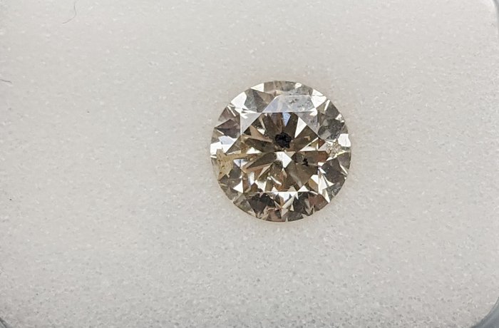 Diamante - 1.00 ct - Redondo - light brownish yellow - SI3, No Reserve Price