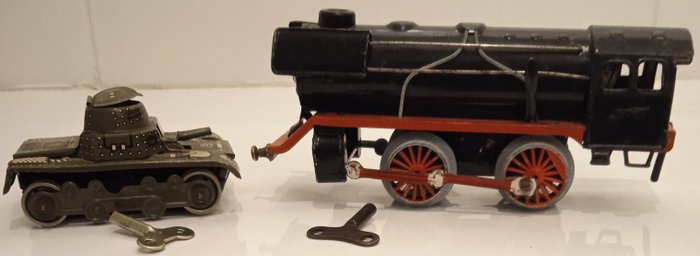 Bud Keim y Gama  - 鐵皮玩具 Locomotora y tanque - 1930-1940 - 德國