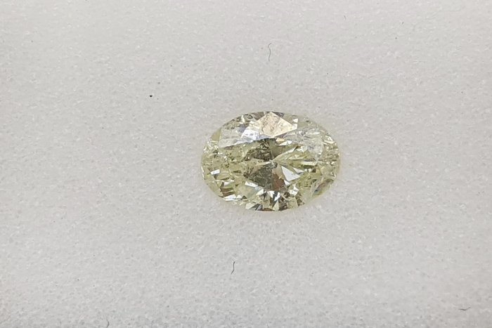 钻石 - 0.50 ct - 椭圆形 - 淡彩黄 - SI2 微内含二级, No Reserve Price