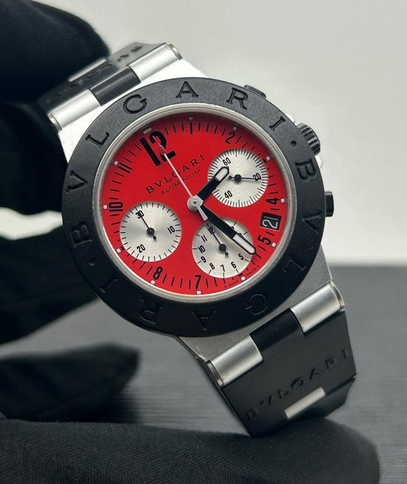Bulgari - Aluminium Chronograph red Ferrari limited edition - AC38TA - 男士 - 2000-2010