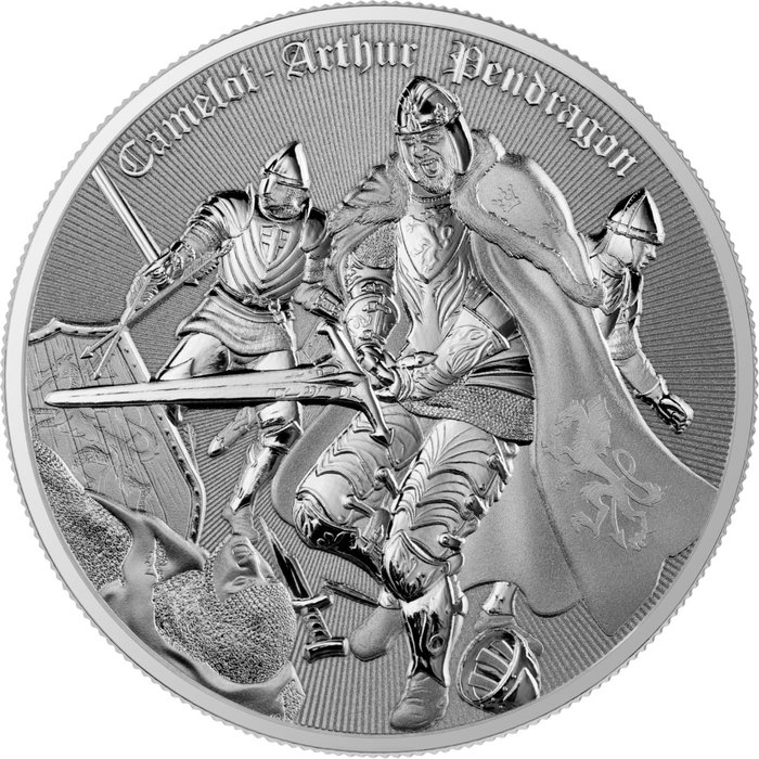 紐埃. 2 Dollars 2023 Camelot Arthur Pendragon, 1 Oz (.999)  (沒有保留價)