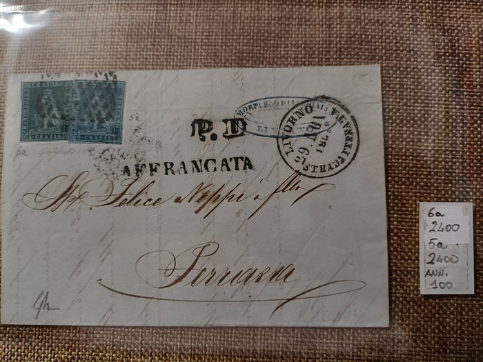 Anciens états italiens - Toscane 1851 - Enveloppe Grand-Duché de Toscane