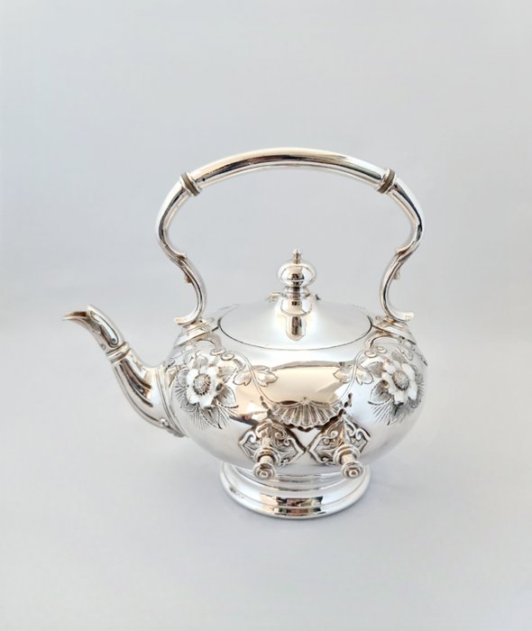 Tekedel -  Antik James Dixon & Sons forsølvet EPBM Spirit Tea Kedel - Forgyldt sølv