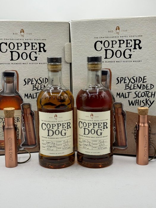 Copper Dog - Gift set with flask  - 70cl - 2 bottles