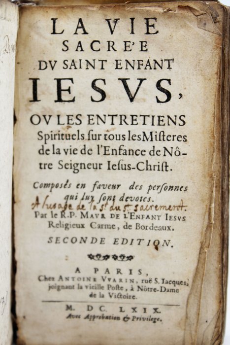 R.P. Maur - La vie sacrée du saint enfant Jesus - 1669