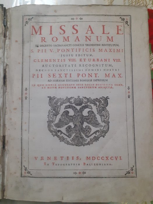 Ex Tipografia balleoniana - Missale romanum - 1796