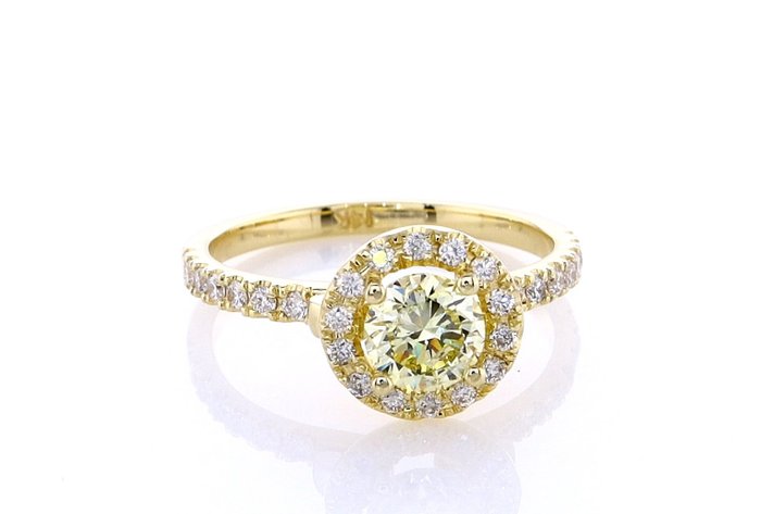 Ring - 14 kt. Yellow gold -  1.06 tw. Diamond  (Natural) - Diamond 