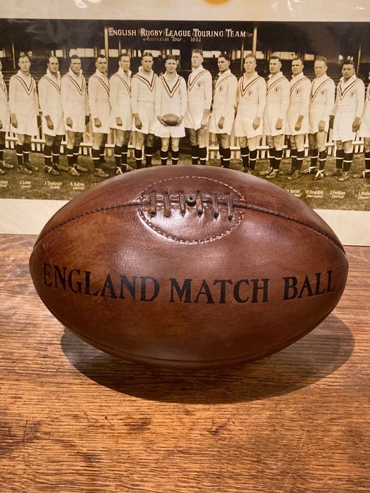 Rugby bal - 4 panel - vintage rugbybal - England Match ball 
