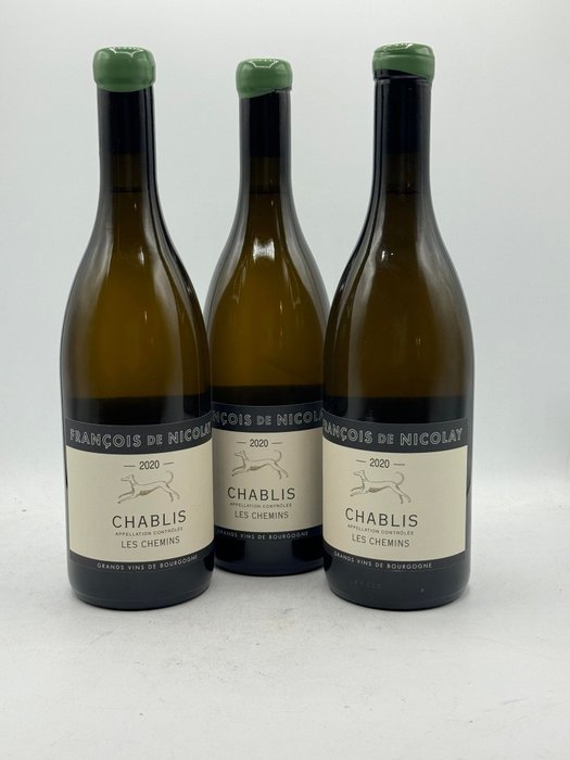 2020 Francois de Nicolay, Chablis "Les Chemins" - Borgogna - 3 Bottiglie (0,75 L)