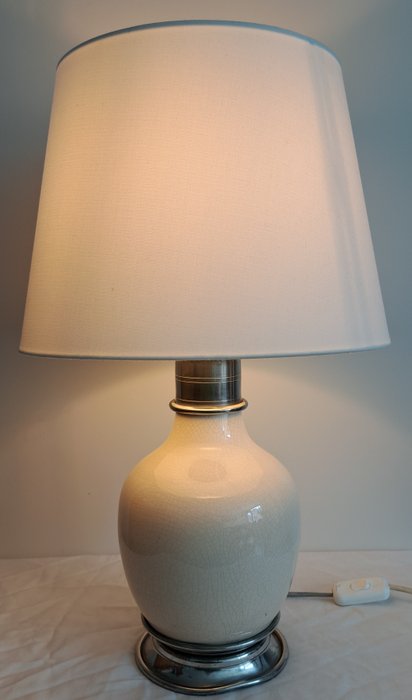 Jean Goardere - Table lamp - Pewter/Tin, Porcelain