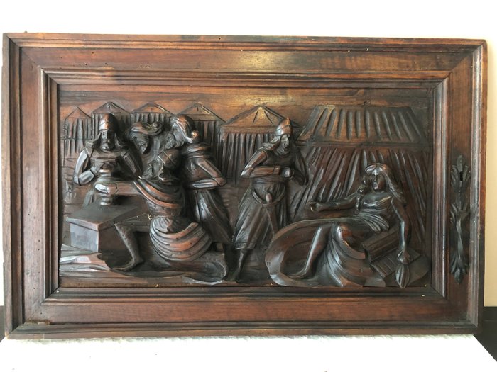 Relief, Grande pannello - battaglia - larghezza cm 70 - 45 cm - Holz