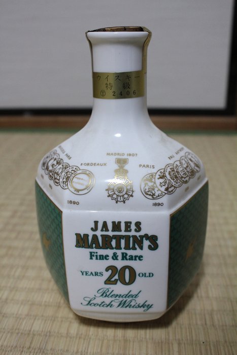 James Martin's 20 years old - Fine & Rare Porcelain Decanter  - b. Lata 80. - 75cl