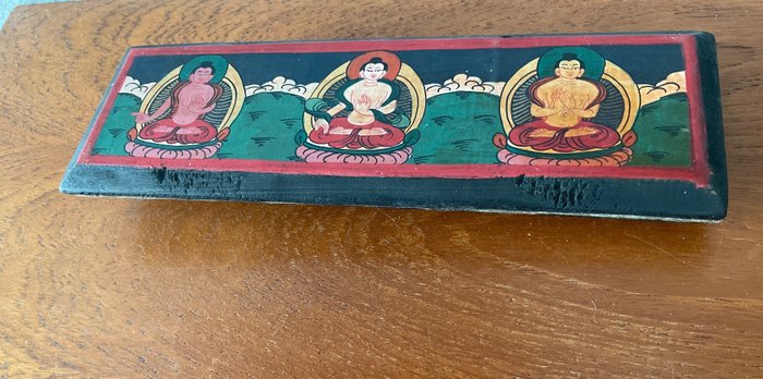 Buddhistiske objekter - Buddhisme manuskript (1) - Papir, Tre - Sent på 1900-tallet/2000-tallet