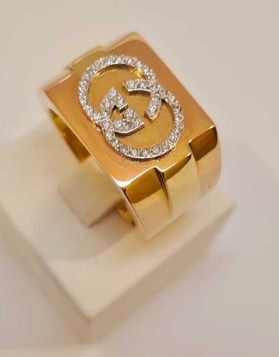 Gucci - Koktél gyűrű - 18 kt. Rózsa arany, Sárga arany Gyémánt  (Természetes)
