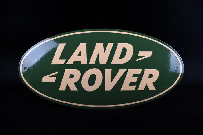 Sign - Land Rover - LR oval; enamel sign; nice relief!