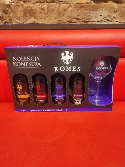 Komes - Συσκευασία δώρου με ποτήρι - 50cl -  4 μπουκαλιών 