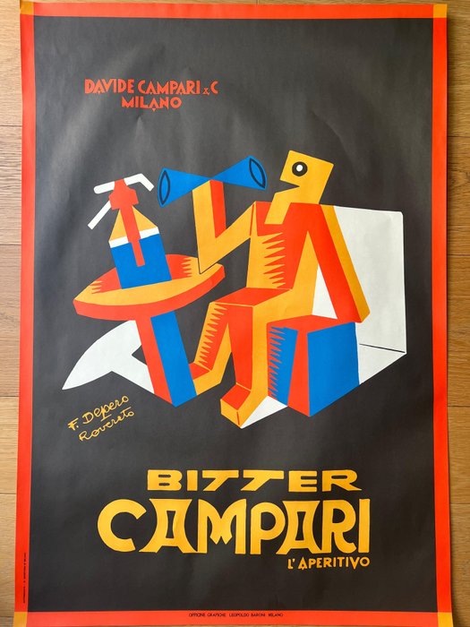Fortunato Depero - Poster Pubblicitario- BITTER CAMPARI - Década de 1980