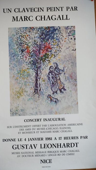 Marc Chagall, after - Un clavecin peint par - década de 1980