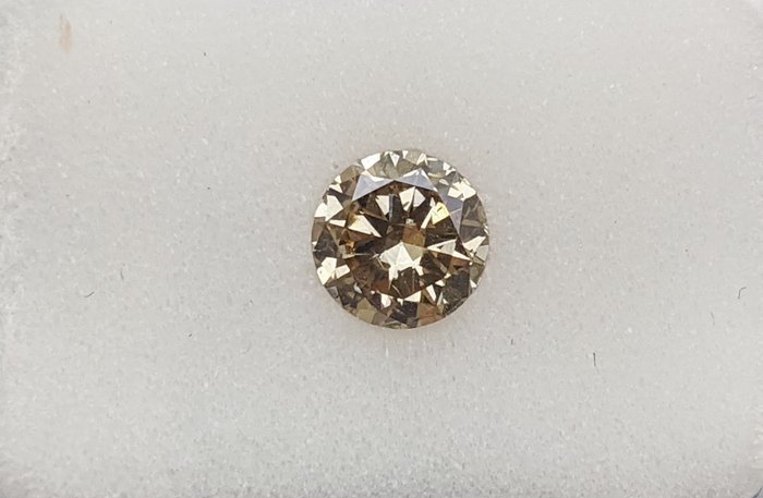 鑽石 - 0.50 ct - 圓形 - light brownish yellow - VS2, No Reserve Price