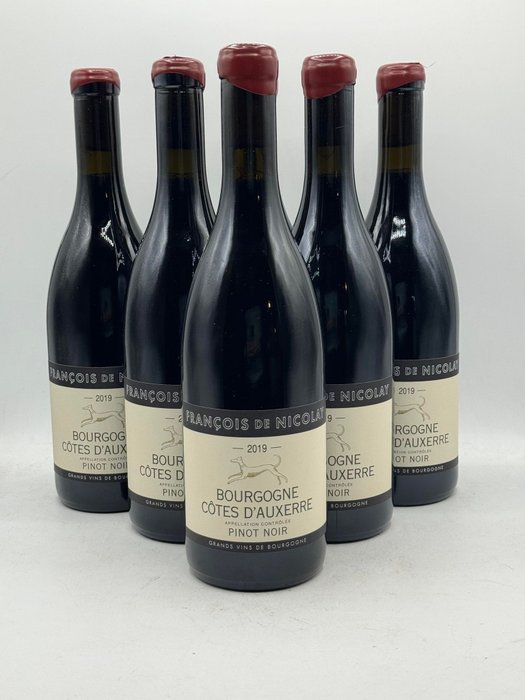 2019 Francois de Nicolay Bourgogne Côtes d'Auxerre Pinot Noir - Burgundi - 6 Pullot (0.7 L)