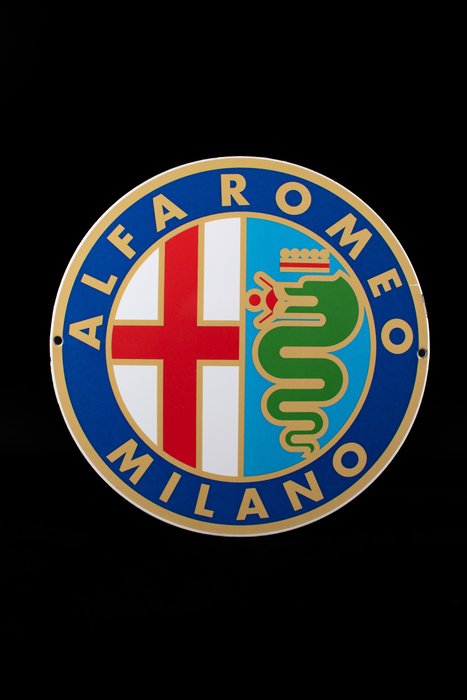 Sign - Alfa Romeo - Alfa Romeo 300mm; enamel sign; newer design