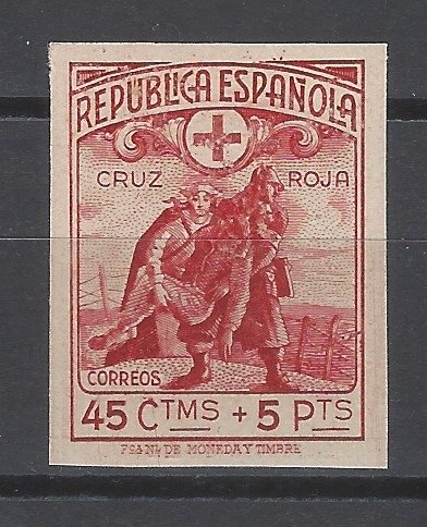 Espanha 1934/1938 - Cruz Vermelha Espanhola sem dentes - Edifil….767s
