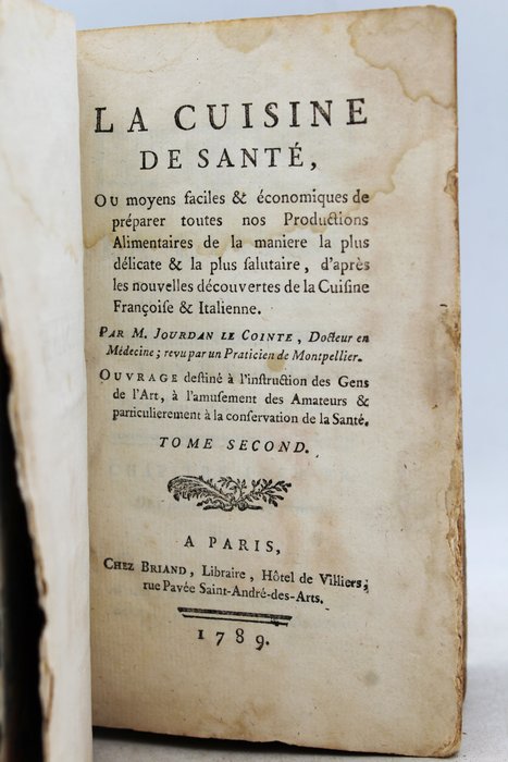 M. Jourdan Le Cointe - La cuisine de santé - 1789