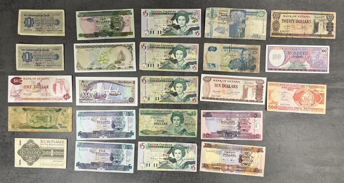 Mundo. - 23 banknotes - Various dates  (Sin Precio de Reserva)